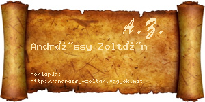 Andrássy Zoltán névjegykártya