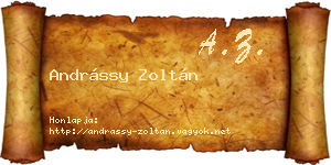 Andrássy Zoltán névjegykártya